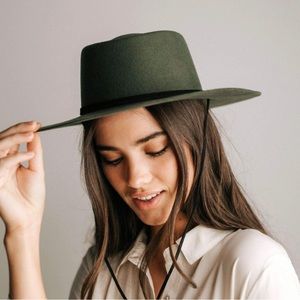 WREN FLAT BRIM TELESCOPE CROWN HAT GREEN